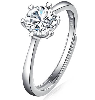 Anillo de Diamante Moissanita Platino D Color 1 Quilate Ajustable - Image 5