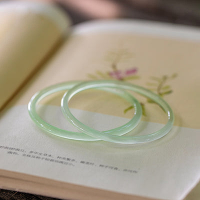 Pulsera de Ágata Natural Calcedonia Estilo Antiguo Delgada para Mujer - Image 10