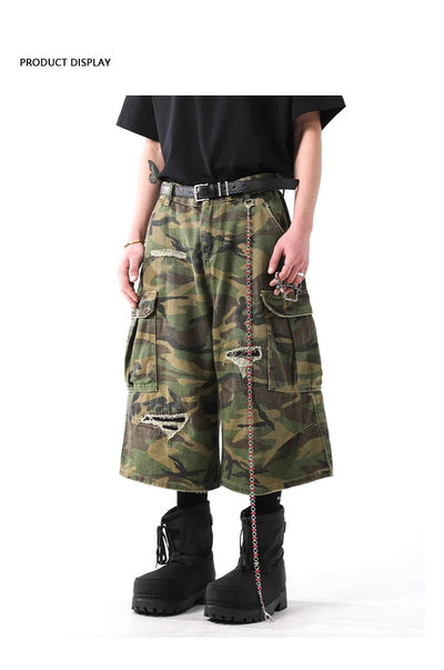 Pantalones Cargo Camuflaje Retro Cortos - Image 7