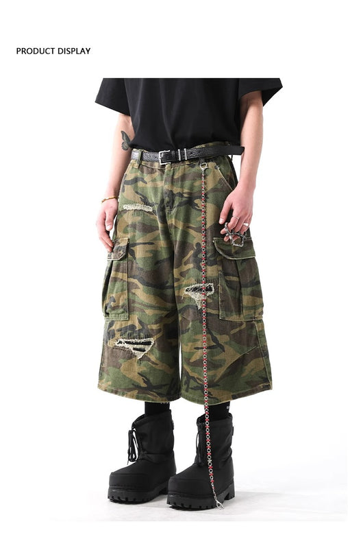 Pantalones Cargo Camuflaje Retro Cortos - Image 7
