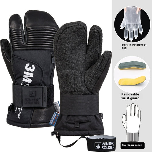Guantes de Esquí Kevlar Tres Dedos Impermeables y Resistentes - Image 8