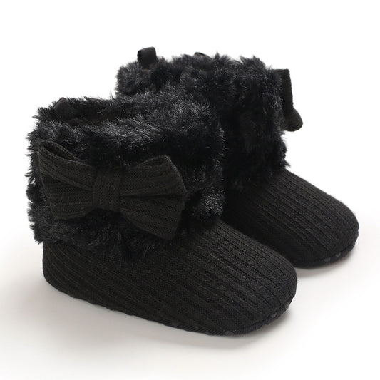 Botitas de Nieve para Bebés 0-1 Años con Diseño de Moño Tejido - Image 2