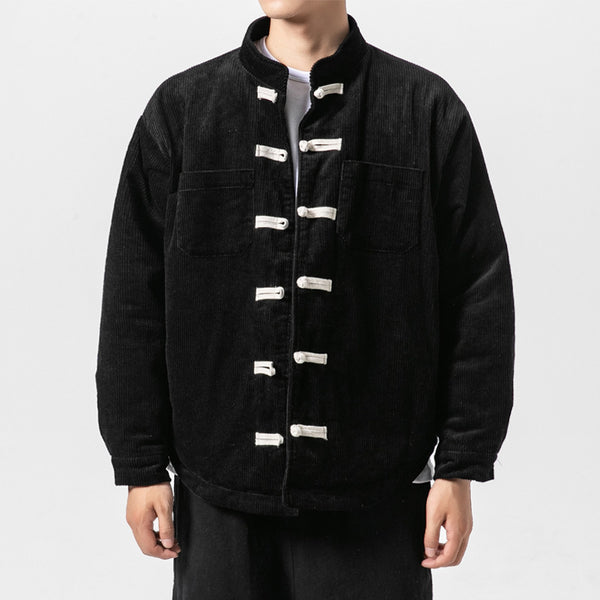 Chaqueta de Algodón Retro Estilo Chino con Cuello Mao para Hombre