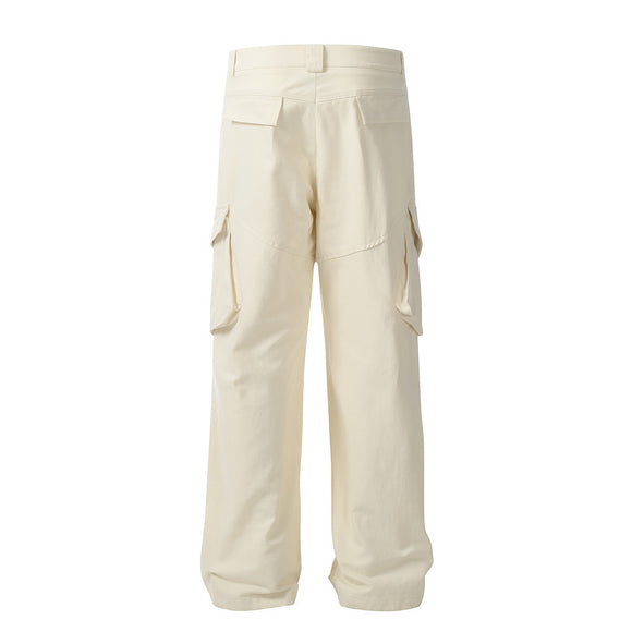 Pantalones Cargo Holgados con Pliegues en Rodillas - Estilo Fashion