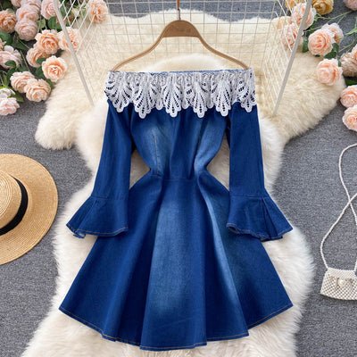 Vestido Denim Asimétrico con Costura Decorativa - Image 2