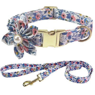 Collar Correa para Perro Mediano y Grande con Letras Personalizadas y Diseño Floral Metálico - Image 16