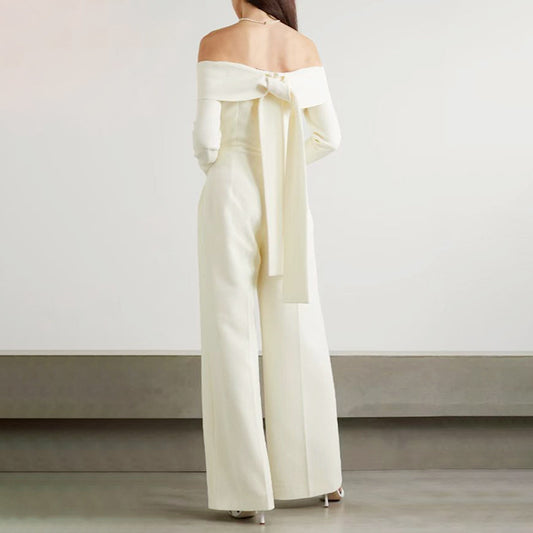 Jumpsuit Elegante Hombro Descubierto con Cuello - Cintura Alta Efecto Adelgazante - Image 2