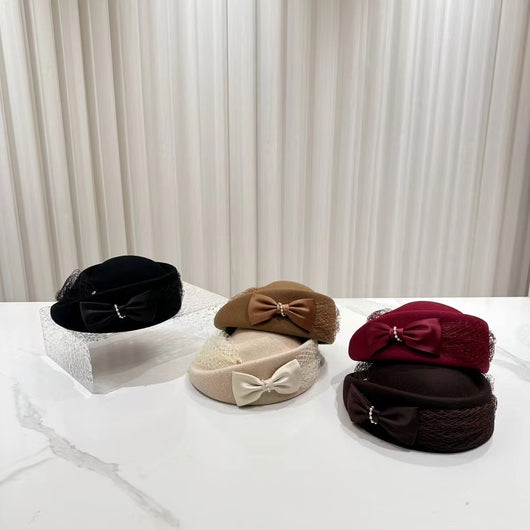 Sombrero Tipo Billycock Lana Otoño Invierno Estilo Hepburn Mujer Francés