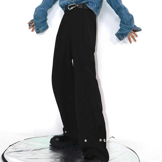 Pantalones de Vestir con Botones Metálicos de Diseño Exclusivo