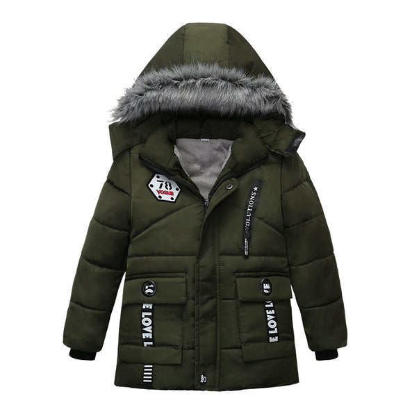 Chaqueta Acolchada con Capucha y Estampado para Niños