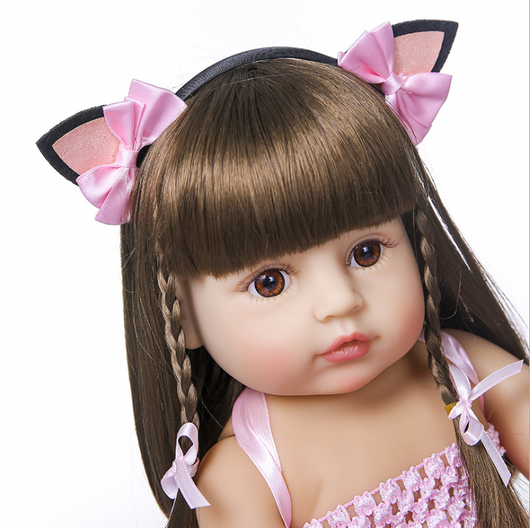 Muñeca Reborn Bebé Princesa Rosa 55cm Cuerpo Completo Silicona - Image 9