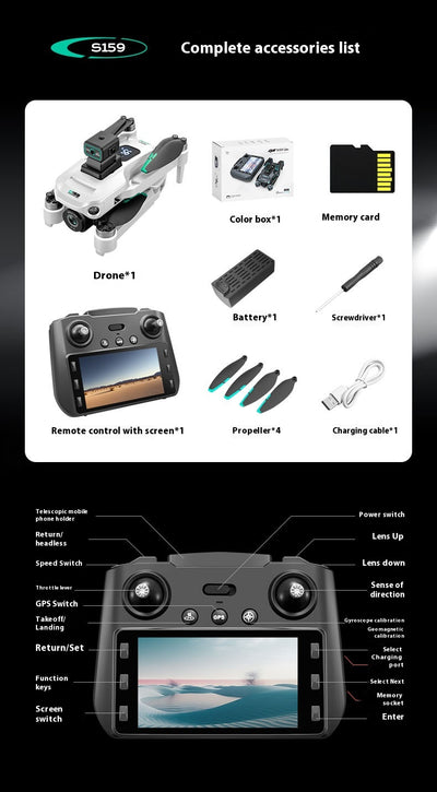 Dron GPS con Pantalla HD, Vuelo Automático y Retorno Inteligente S159 - Image 21