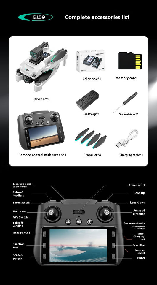Dron GPS con Pantalla HD, Vuelo Automático y Retorno Inteligente S159 - Image 21