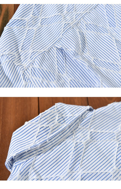 Camisa Casual Hombre Rayas y Cuadros Manga Larga Estilo Japonés Talla Grande - Image 13