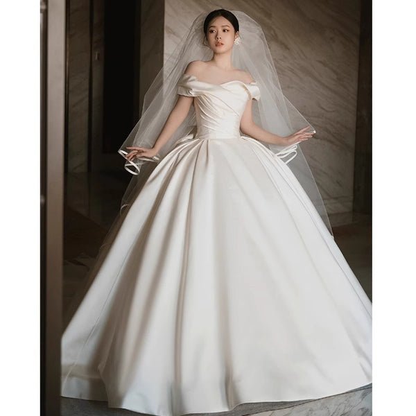 Vestido de Novia Satinado Hombros Descubiertos - Image 7
