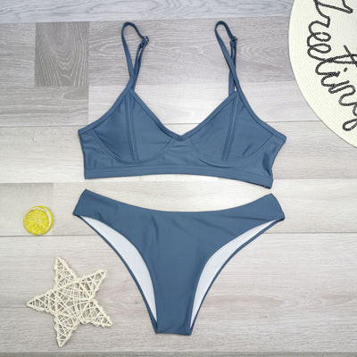 Traje de Baño Bikini Dividido con Bolsa y Correa Ajustable - Image 13
