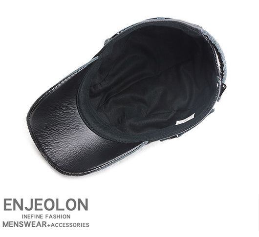 Gorra de Béisbol Unisex Cuero Genuino Estilo Coreano para Otoño e Invierno - Image 16