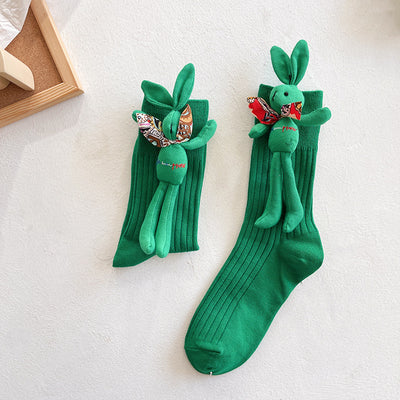 Calcetines Texturizados Otoño Invierno - Diseño 3D Moderno Verde - Image 13
