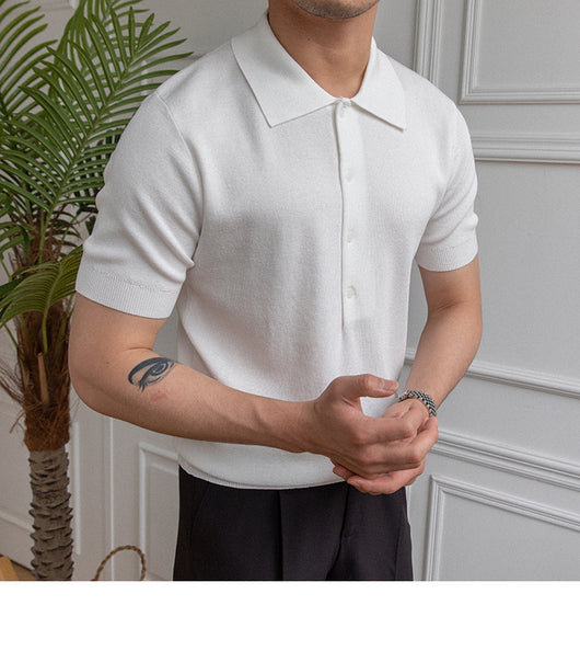 Polo Slim Fit de Manga Corta en Color Sólido - Image 8