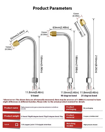 Pistola de Agua de Alta Presión con Boquilla Curva y Conector Rápido - Image 11
