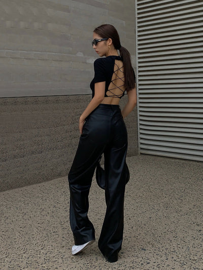 Pantalones Casuales de Cintura Alta Otoño Europeo Americano - Image 10