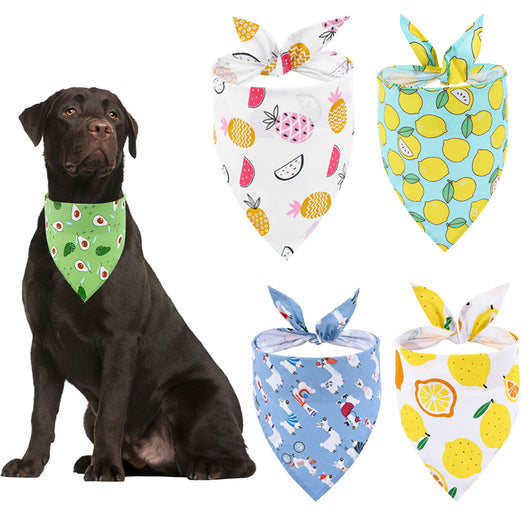 Toalla Absorbente Triangular para Perros - Diseño Frutal Verano