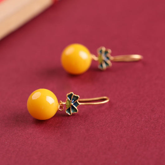 Aretes Gota de Agua en Cera de Abeja Amarilla - Diseño Otoñal Minimalista - Image 6