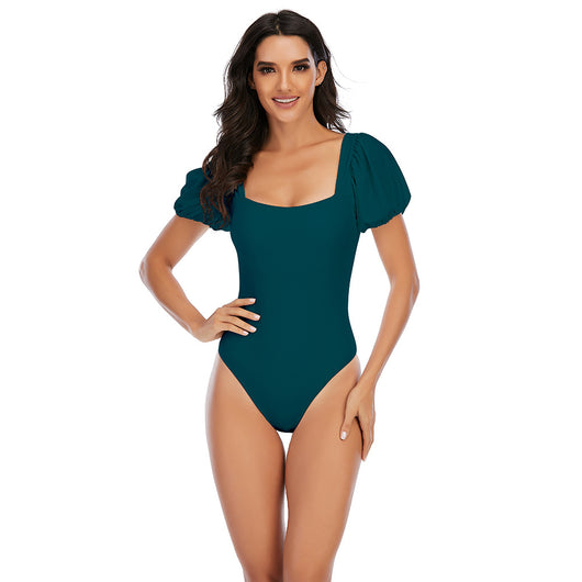 Traje de Baño Enterizo para Mujer con Manga Abullonada - Image 3