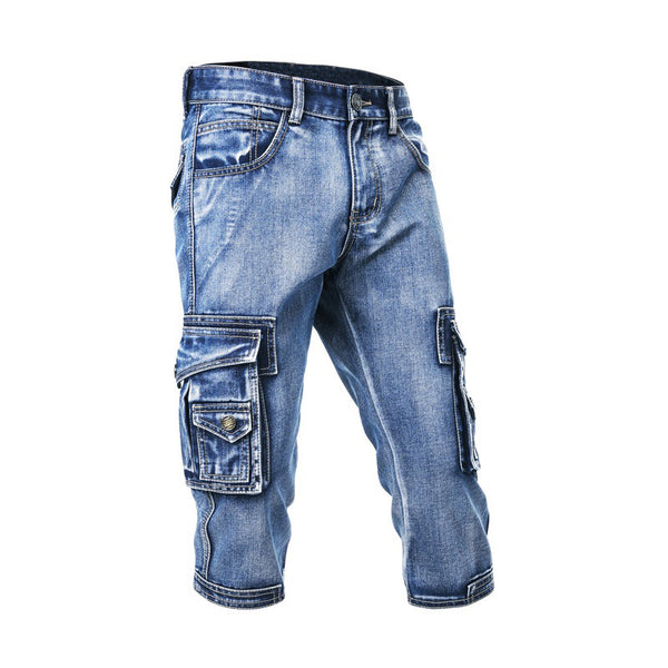 Pantalones Cortos Denim Slim Fit - Shorts Casuales Cropped