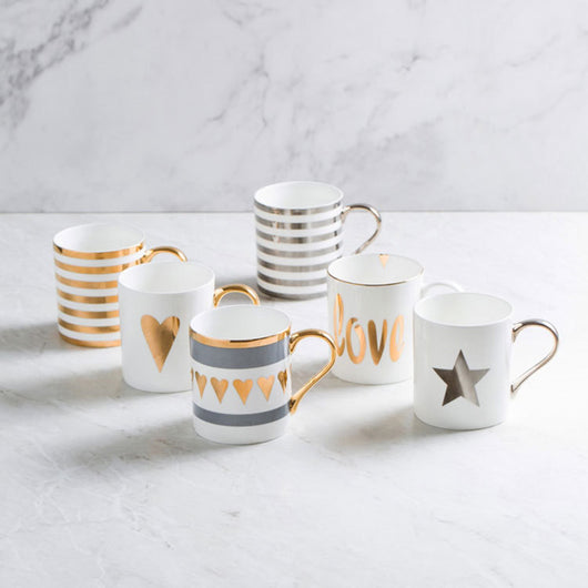 Tazas de Cerámica Pintadas a Mano con Detalles Dorados - Image 6