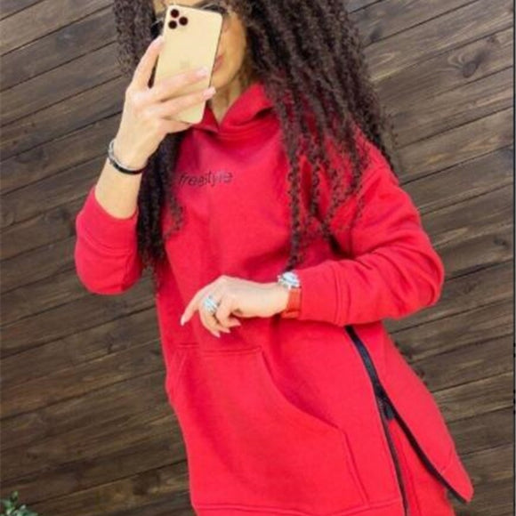 Conjunto Deportivo Casual para Mujer con Capucha de Dos Piezas