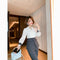 Conjunto Ejecutivo Mujer: Blusa Plisada y Pantalón Recto