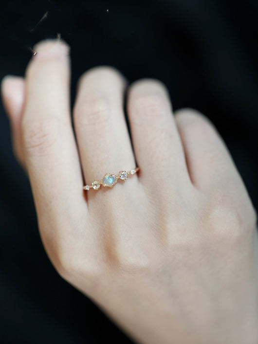 Anillo de Ópalo Lunar Natural en Plata de Ley 925 - Image 11