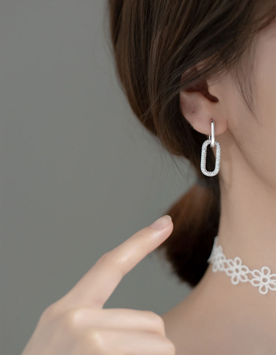 Aretes Geométricos de Diamantes - Diseño Elipse Moderna - Image 6