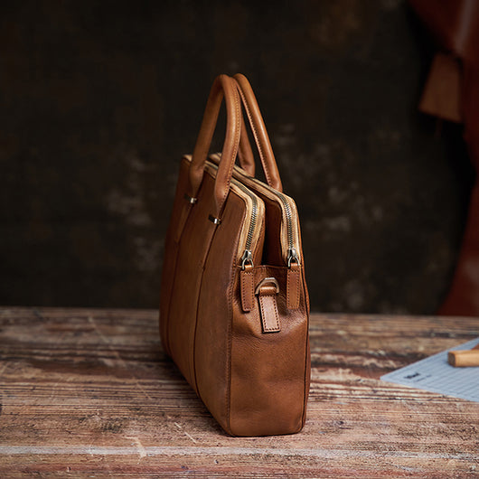 Maletín de Cuero Curtido al Vegetal para Hombre - Estilo Ejecutivo y Casual - Image 3