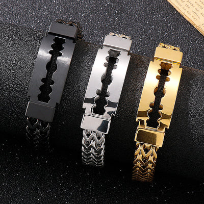 Pulsera de Acero Titanio Electrochapado para Hombre - Diseño Personalidad Creativa - Image 10