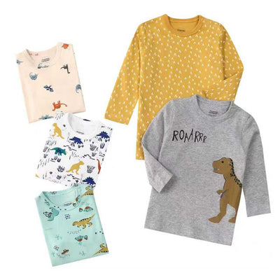 Pack de 5 Camisetas Infantiles Manga Larga Estampado Otoño Multicolor - Image 72