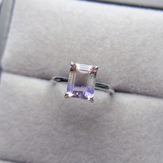 Anillo de Ametrina con Plata 925 - Piedra Natural Engarzada