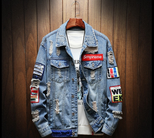 Chaqueta de Mezclilla Desgarrada Casual - Image 13