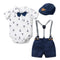 Mameluco Estilo Caballero para Bebé Niño con Estampado Triangular