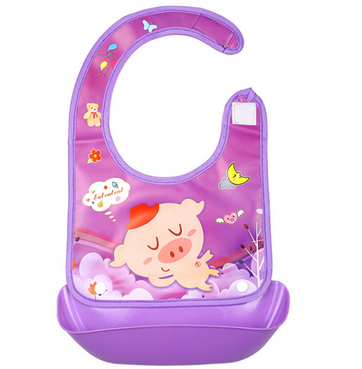 Babero infantil impermeable con bolsillo coleccionable de silicona - Image 16