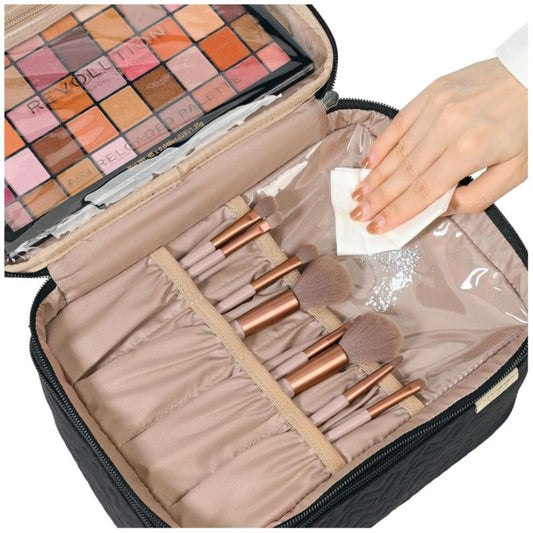 Bolsa de Cosméticos Doble Compartimiento Portátil - Image 2