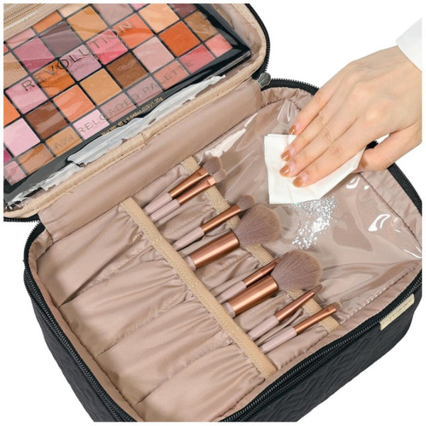 Bolsa de Cosméticos Doble Compartimiento Portátil