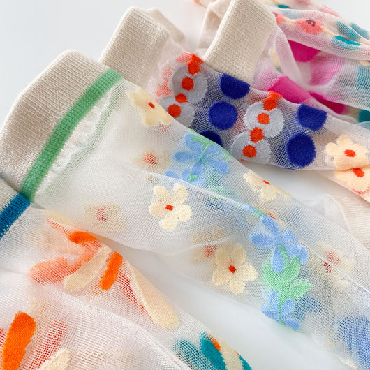 Calcetines de Flores para Mujer en Seda de Vidrio Transpirable - Image 7