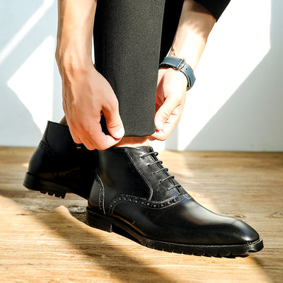 Botas de Cuero Vintage para Hombre Caña Media - Image 4