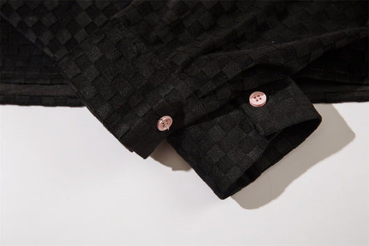 Abrigo Camisa Cuadros Escoceses con Letras Bordadas - Image 17