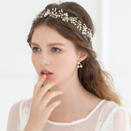 Tocado de Perlas para Novia - Adorno Elegante para Boda