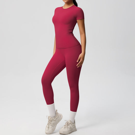 Conjunto Deportivo Mujer: Playera y Pantalón Yoga Cintura Alta - Image 13