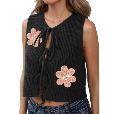 Chaleco Cardigan Mujer con Lazada y Encaje - Image 5