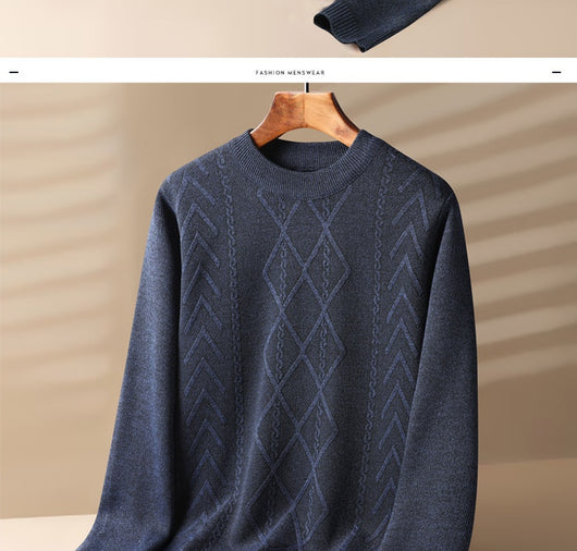 Suéter de Terciopelo Grueso para Hombre - Cuello Redondo Invierno - Image 10